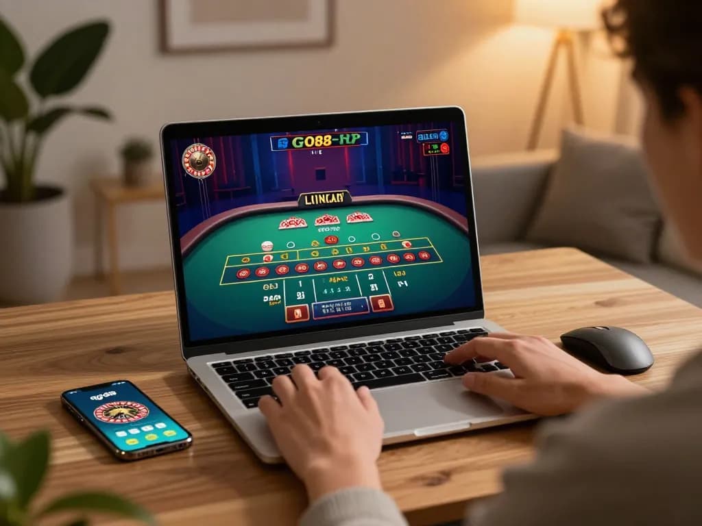 Engaged player exploring live dealer features on go88 for a thrilling online casino experience.