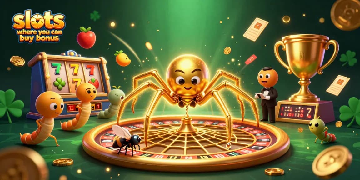 Engage with slots where you can buy bonus in an exciting 3D casino scene featuring dynamic characters and elements.