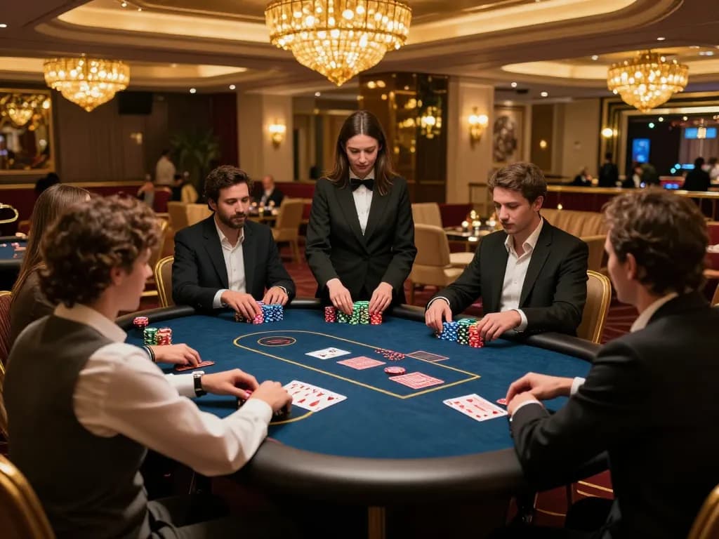 Exciting moments at LC88's exclusive poker table, showcasing high-stakes gameplay and vibrant atmosphere.