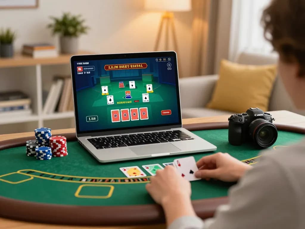Engaging in live dealer blackjack at home, showcasing strategic gameplay with 88CLUB.