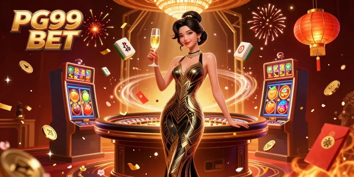 Engage in PG99 BET at a vibrant casino with elegant characters and dynamic gaming elements.