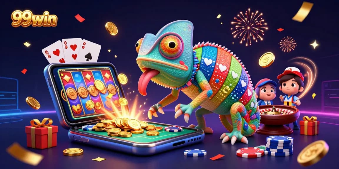 Engage with 99win's vibrant casino world full of golden coins, games, and excitement.