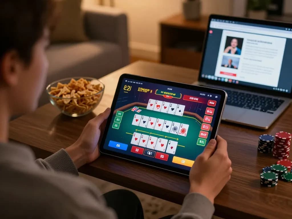 Engaging hitclub online gaming session showcasing a live poker game on tablet.