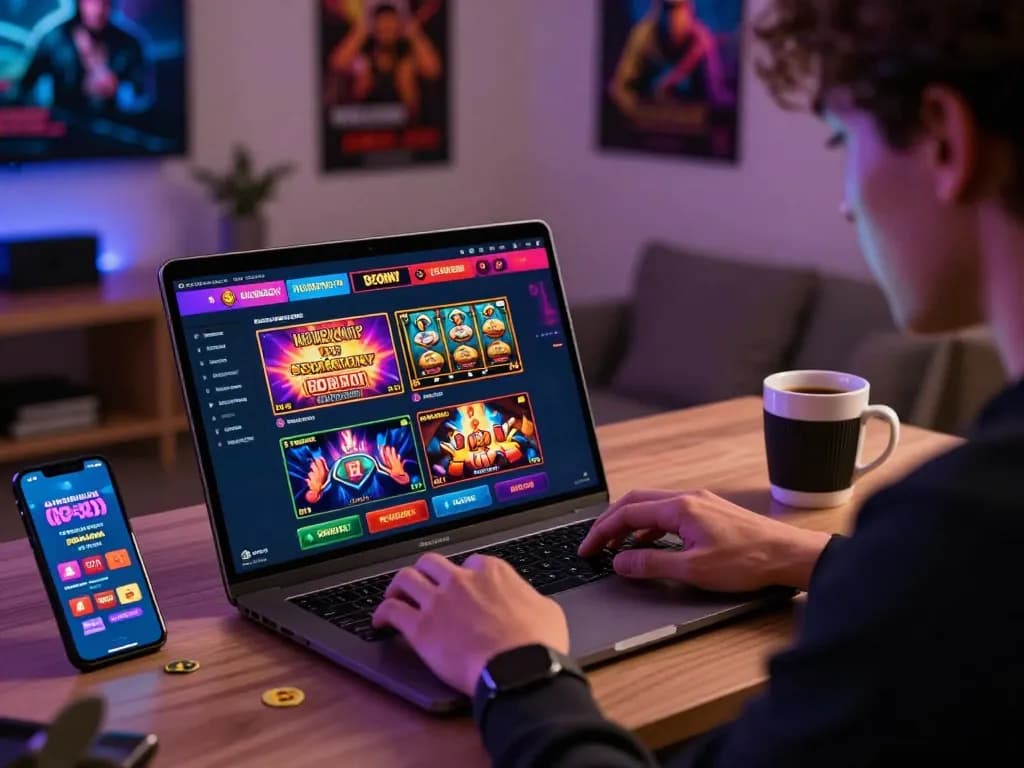 Engaged player on trang chủ gg88, exploring online gaming options with vibrant desktop interface, reflecting modern gambling experience.