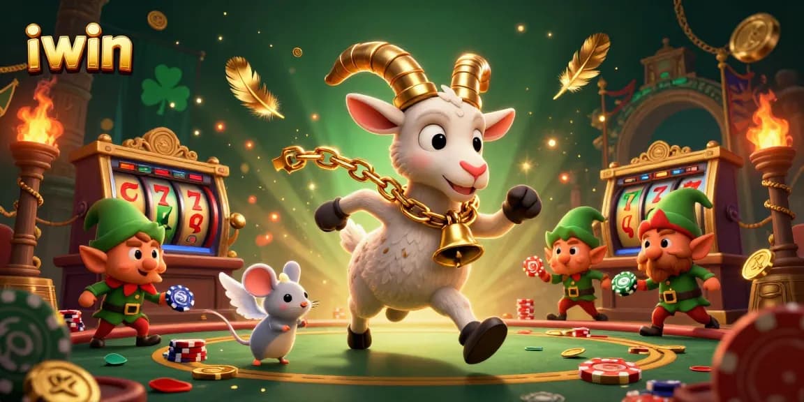 Experience excitement at iwin's festive casino with Krampus and whimsical characters!
