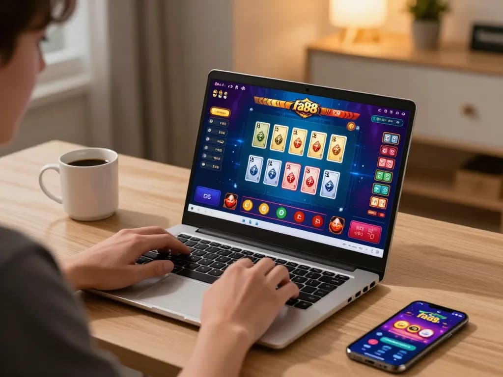 Engaging gameplay on fa88 online casino with vibrant game display and focused player interaction.