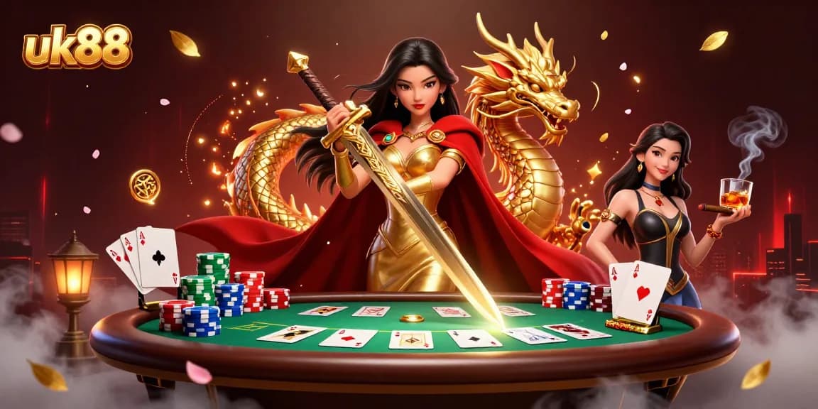 Experience thrilling action with uk88's exciting poker showdown featuring iconic game elements.