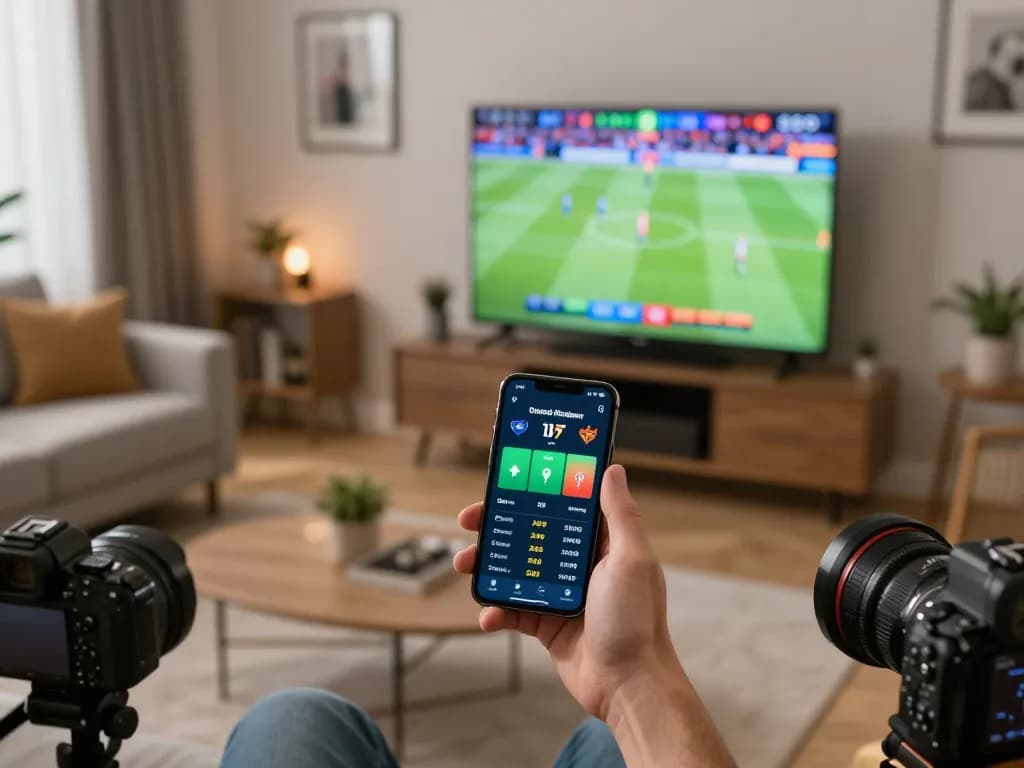 Engaging sports betting experience with incakoin displayed on a smartphone amid live game action.