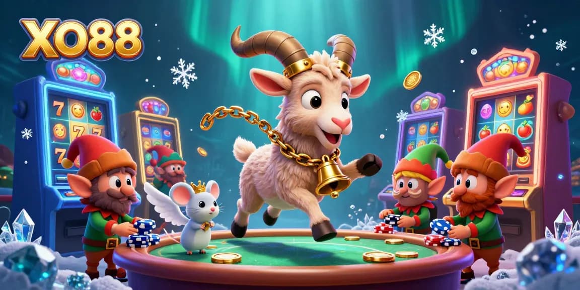 Experience exciting gameplay at XO88 with a colorful casino scene featuring characters and thrilling slot machines.