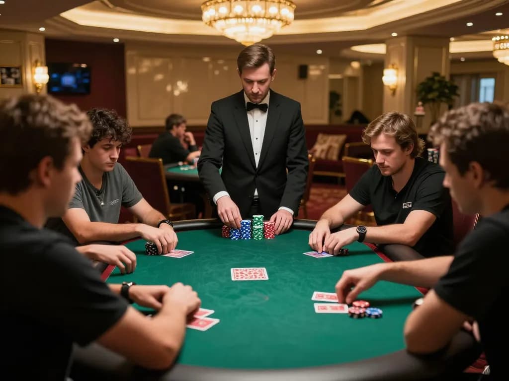 Players at a red888 poker table showcase strategic moves during an intense game night