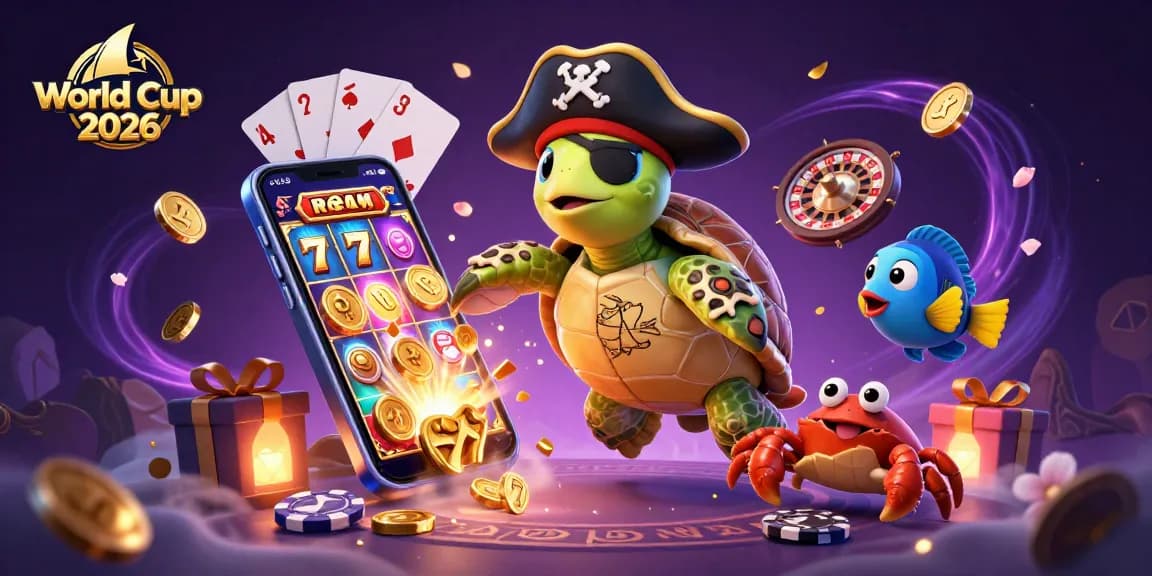 Engage with the World Cup 2026's vibrant cartoon scene featuring adventurous gaming characters amidst dynamic casino elements.