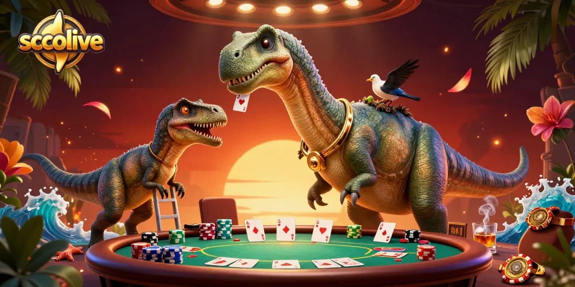 Experience lively poker action at Socolive with dramatic characters and colorful chips in a vibrant casino.