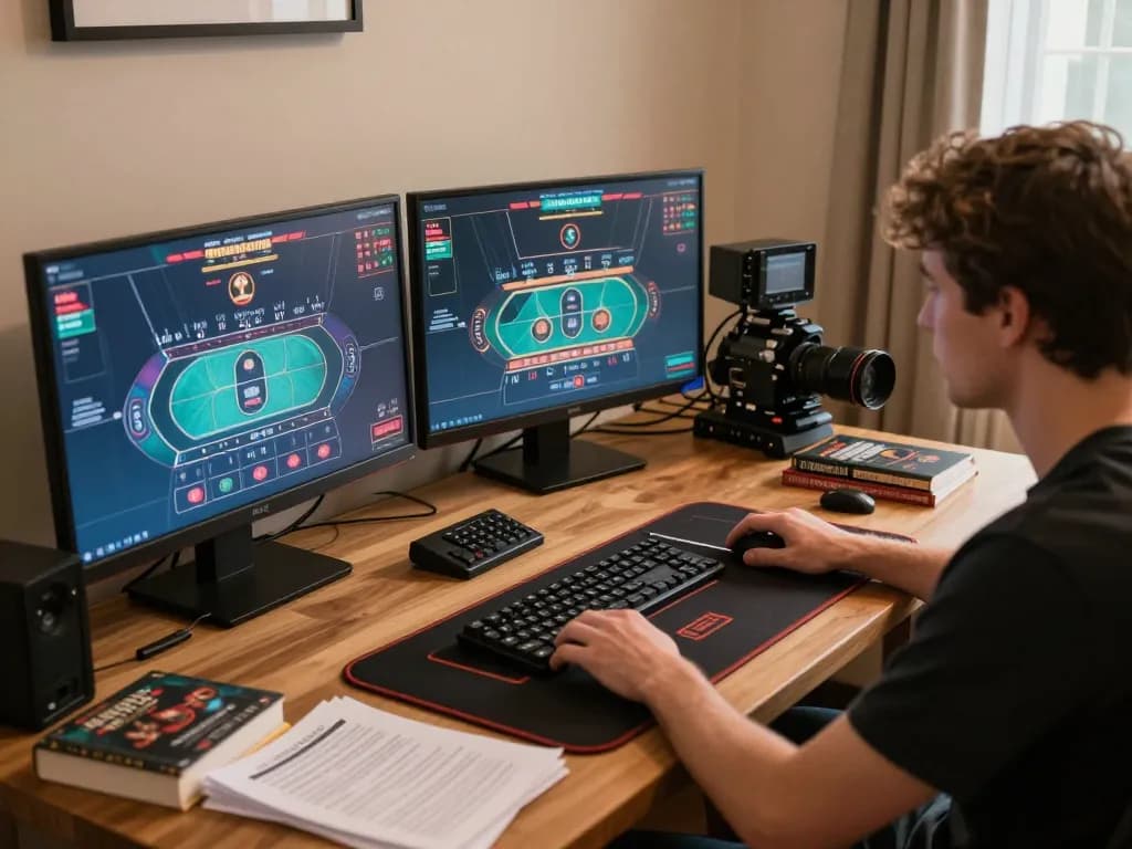 Customer enjoying online gameplay at home with da88gg interface visible on screen