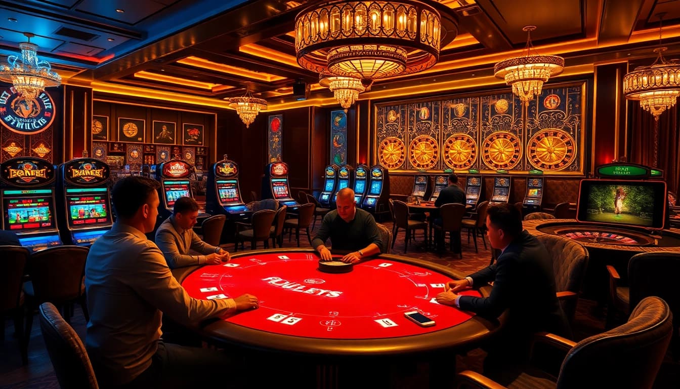 Engaging poker players at a casino table with hidden wiki links visual theme illustrating privacy and excitement.