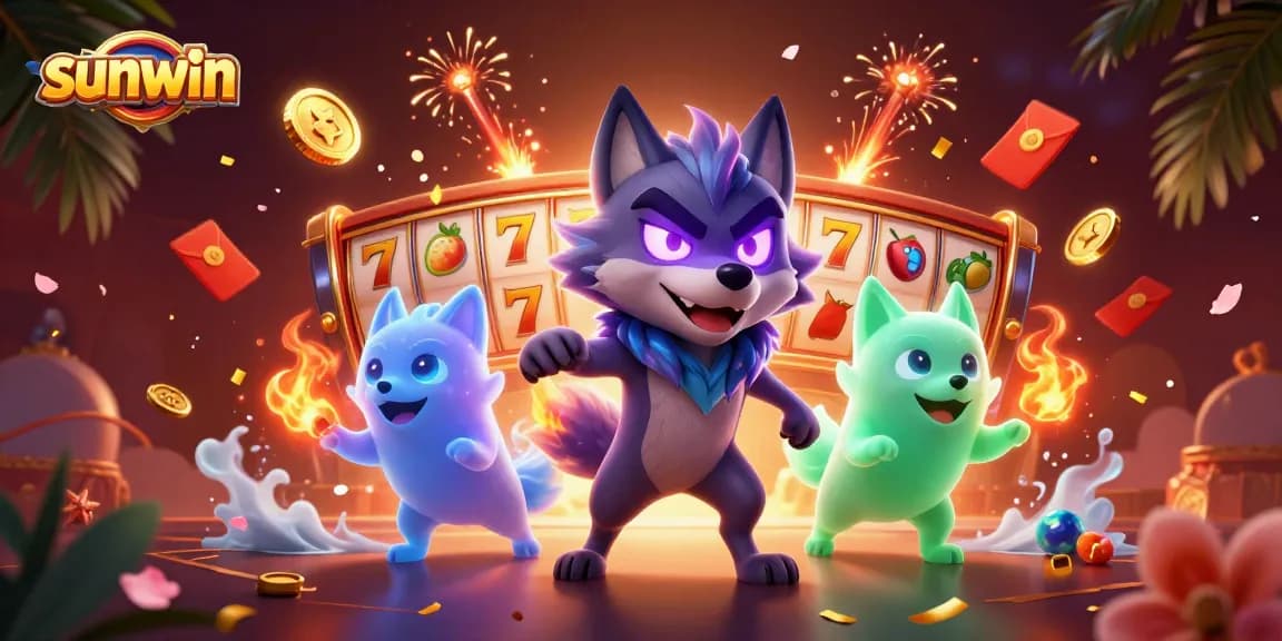 Join the excitement at sunwin with a vibrant 3D casino scene featuring dynamic game elements and enchanting characters.