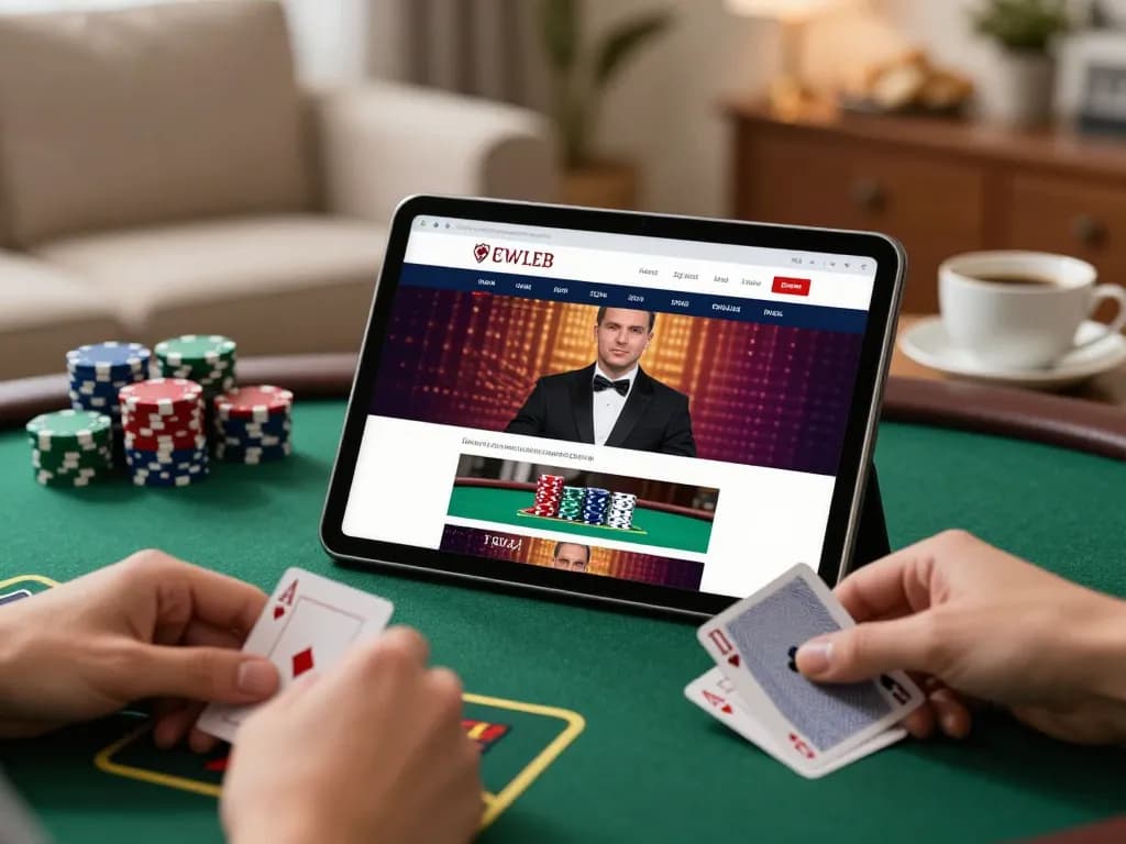 Zowin online casino player engaging with live poker, showcasing strategy and interaction.