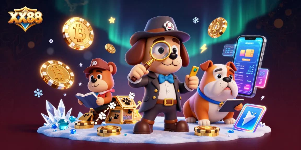 Join XX88 for exhilarating gaming action with a detective exploring treasures and cryptocurrencies.