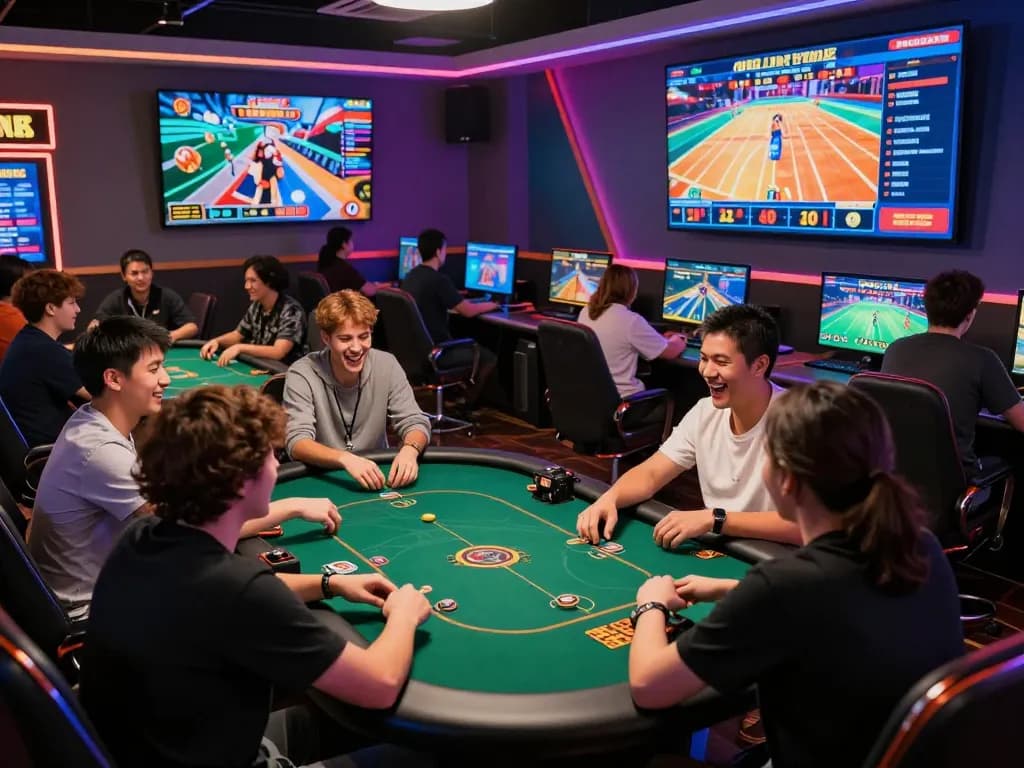 sunwin online gaming players experiencing excitement at vibrant game tables