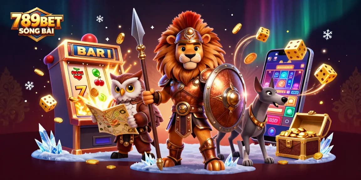 Play thrilling games and win at 789BET SÒNG BÀI with vibrant casino elements and characters.