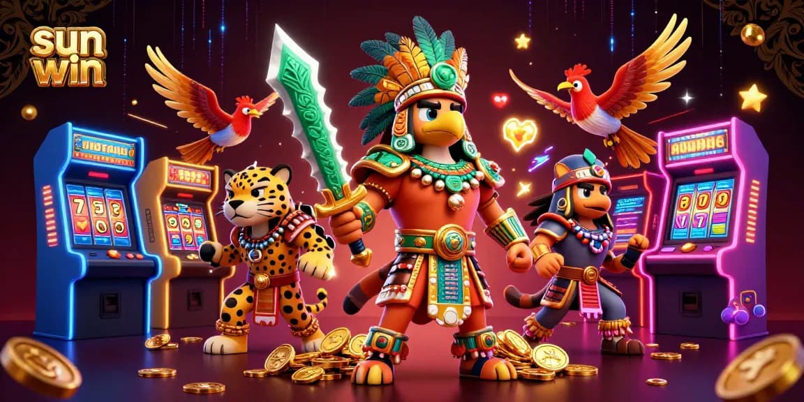 Experience the exciting action of sun win with vibrant casino elements and dynamic game characters.
