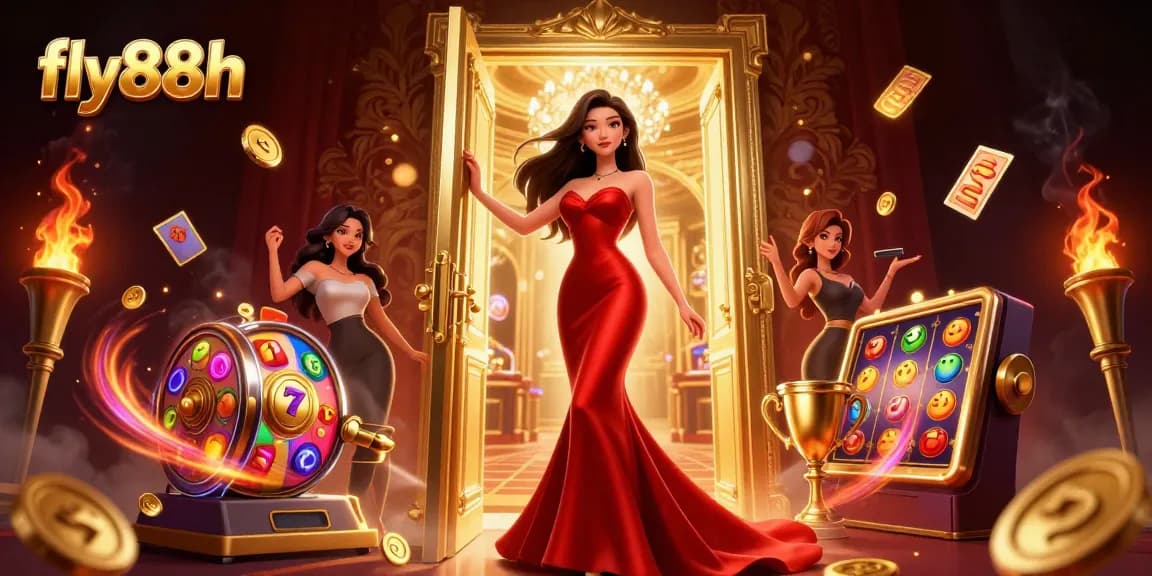 Experience engaging entertainment at fly88h with a stunning casino scene showcasing vibrant slot elements.