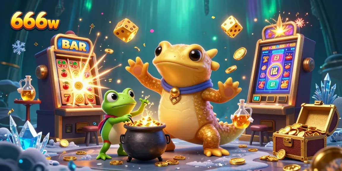 Engage in thrilling gaming adventures at 666w with gold coins bursting from a dynamic casino scene.