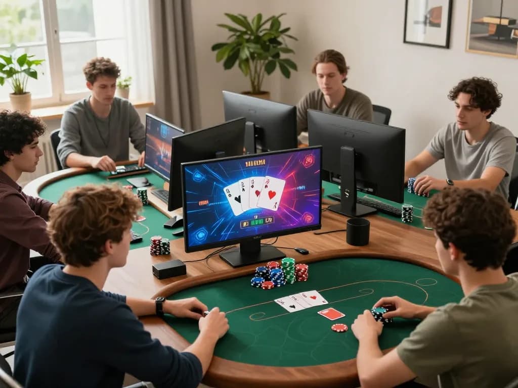 Kong88 online poker game scene showcasing players engaged in focused betting strategies and vibrant gameplay.