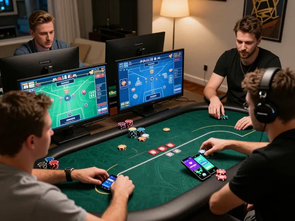 Players engaging in an online poker game focusing on MM88, showing live dealer interaction and gaming strategies.