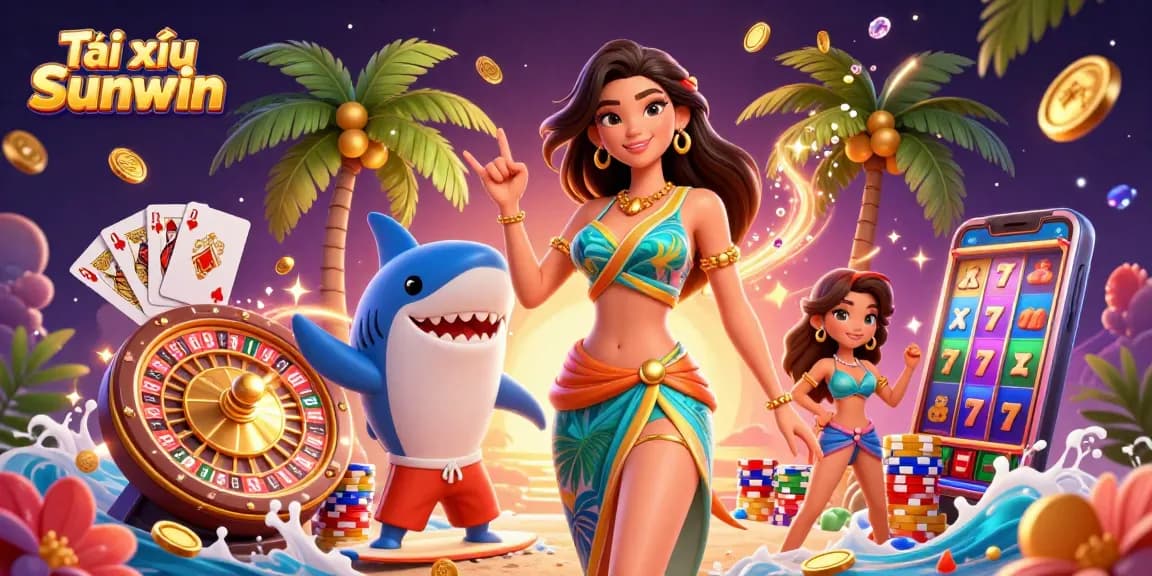 Tài xỉu Sunwin gameplay action featuring an energetic scene with dynamic characters and casino elements.