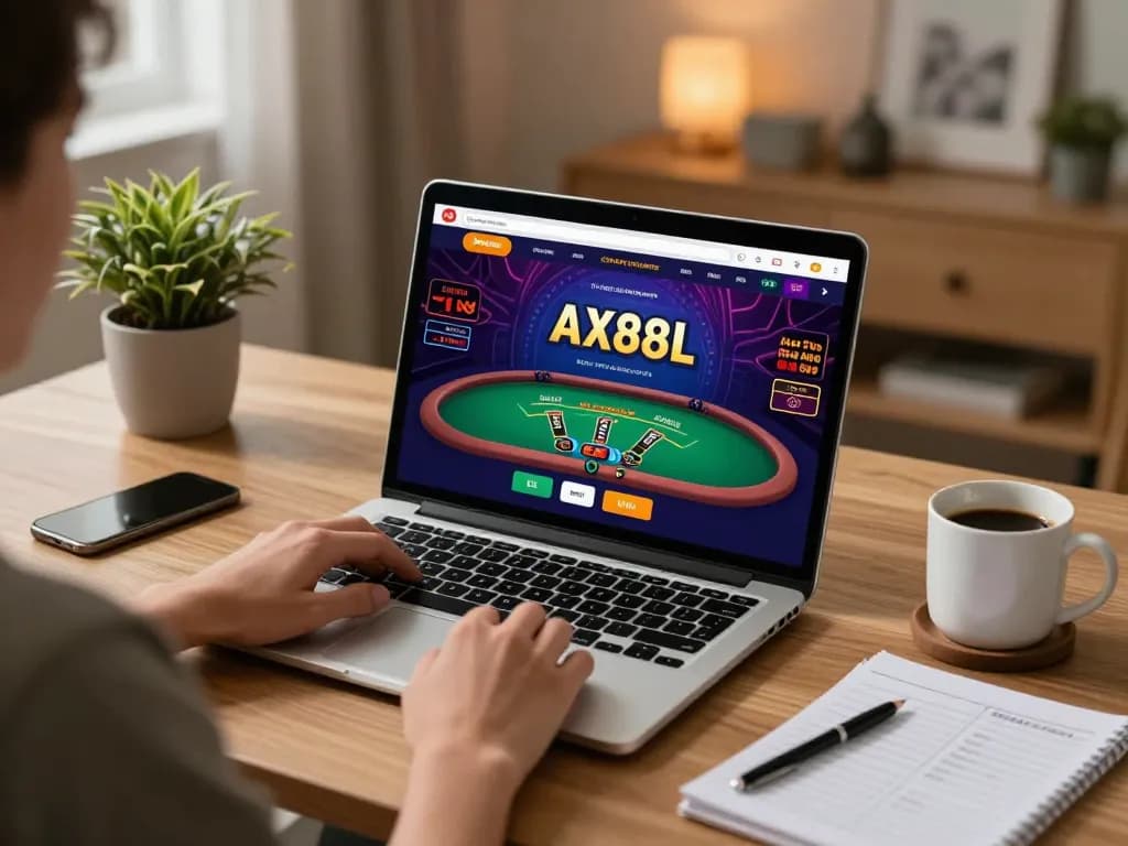 Engaging in a live dealer game on AX88's online casino platform, showcasing strategy and excitement.
