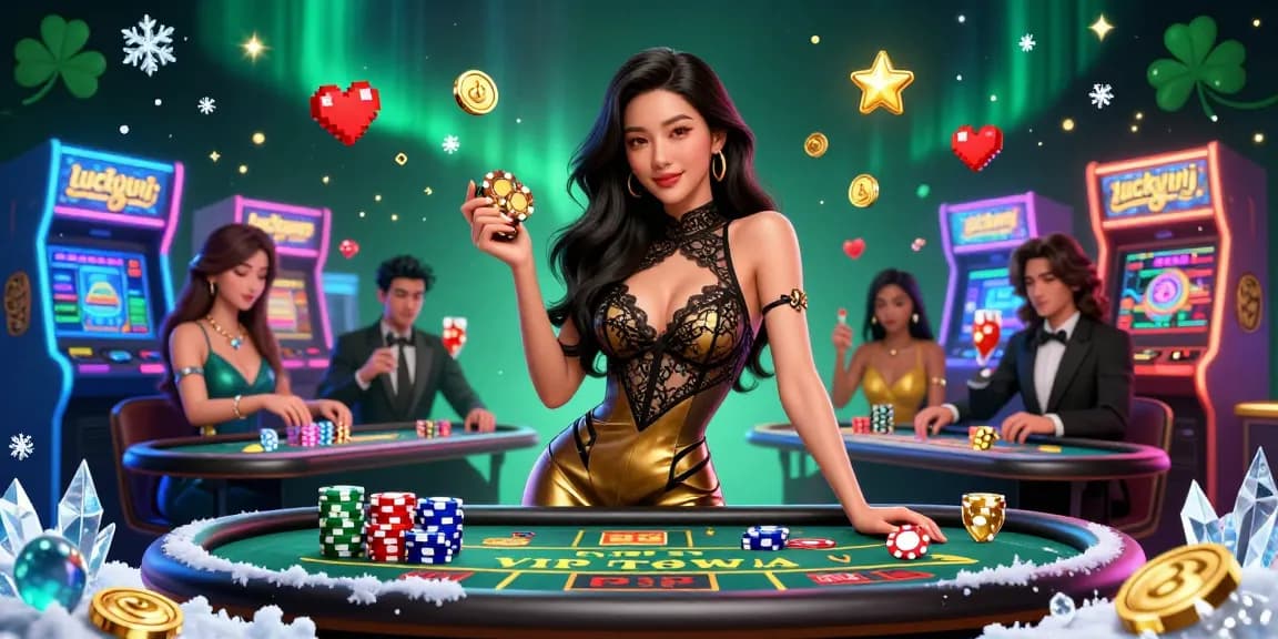 Experience winning moments at luckywin's VIP baccarat tables, featuring glamorous gameplay with high-value chips.