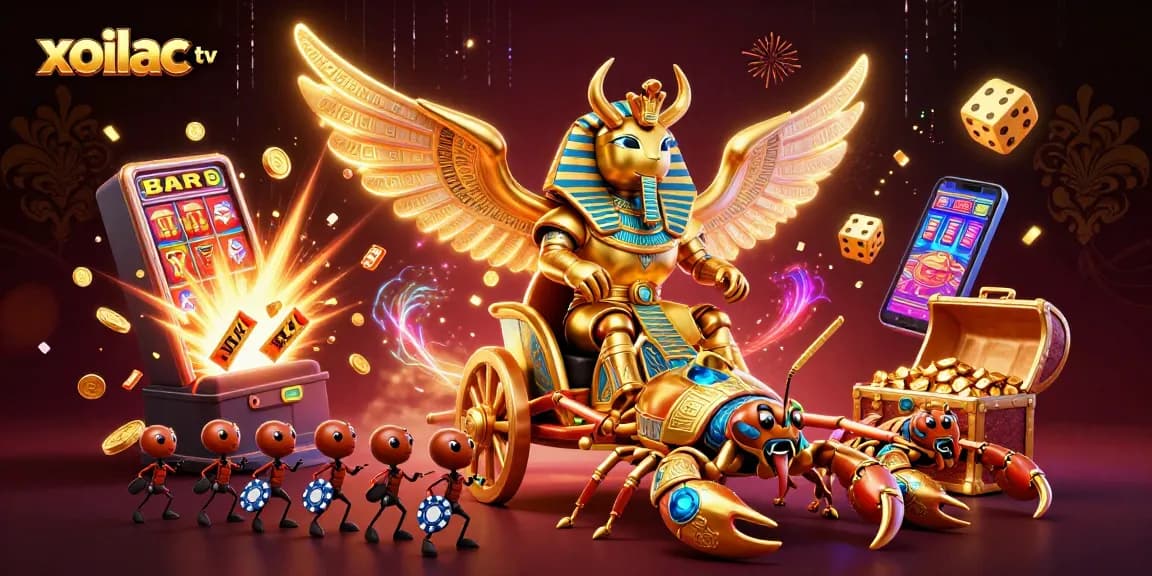 Engage with xoilac tv's thrilling casino experience featuring dynamic characters and vibrant gambling elements.