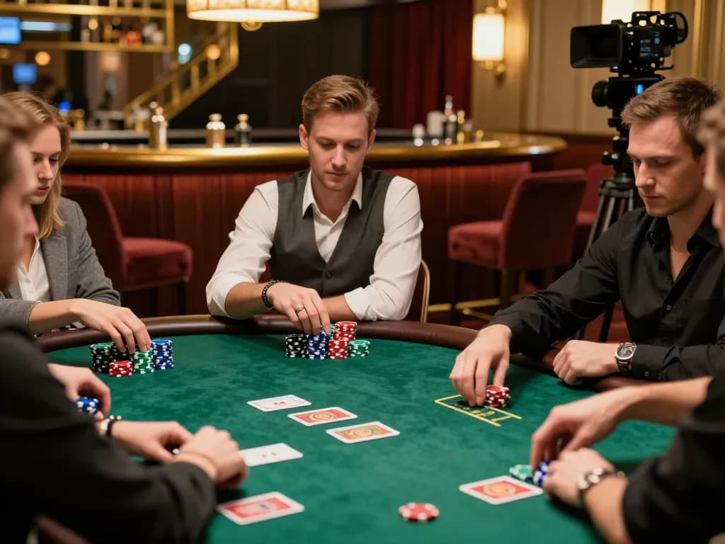 Players strategizing their moves in a high-stakes game at vk88 casino.