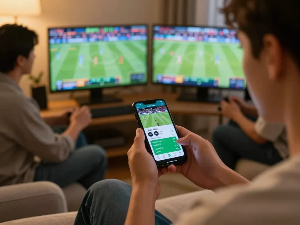 Engaged user placing bets on GG88 app during live sports events, dynamic betting atmosphere.