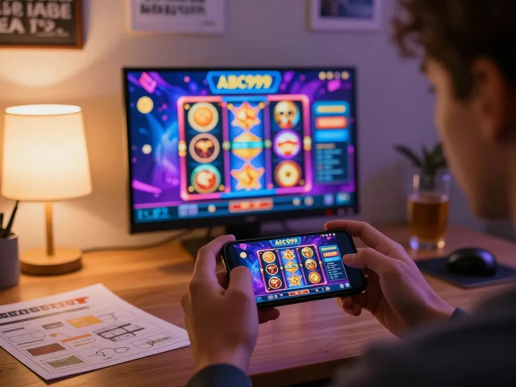 Enjoy a winning moment playing ABC999 casino games on a smartphone.