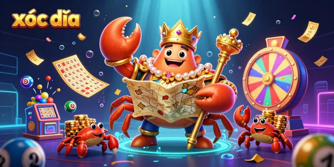 Experience the excitement of xóc đĩa with a lively 3D illustration showcasing the dynamic game elements and characters.