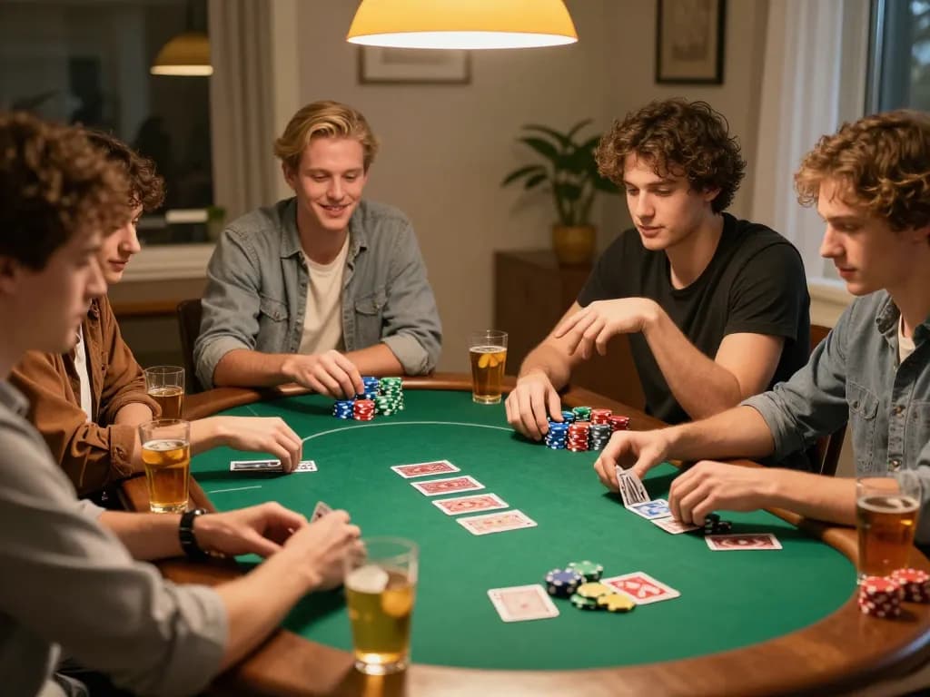 Friends enjoying a fun poker game on soibetzz, emphasizing social interaction and strategy.