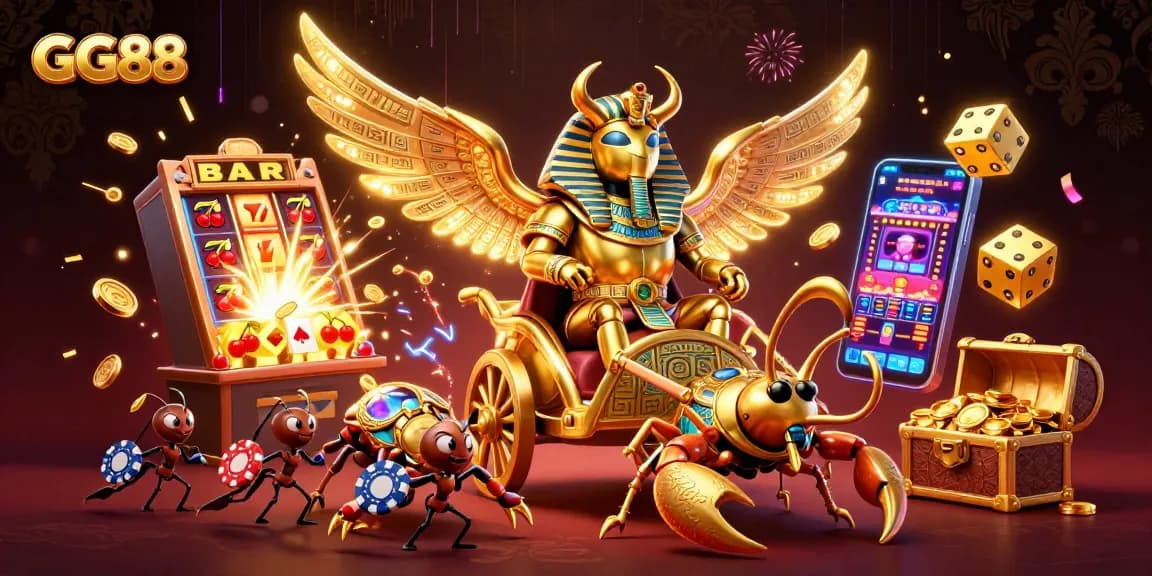 Experience exciting gaming events at GG88 with vibrant casino elements and stunning visuals.
