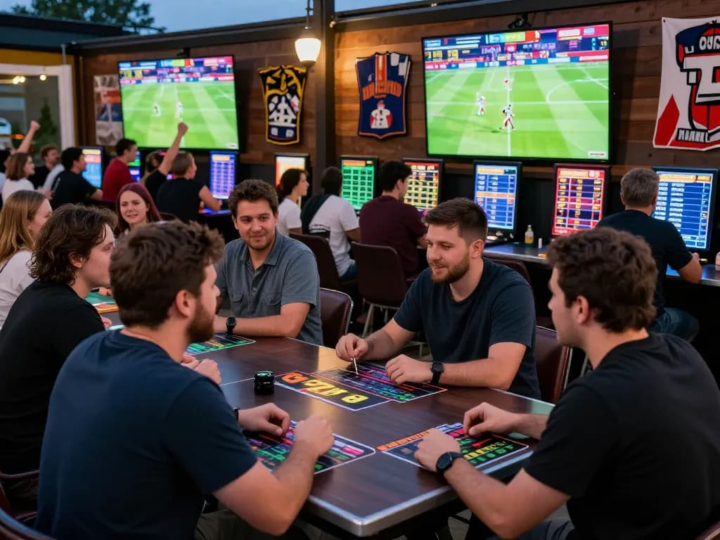Cheering crowd at a sports betting event, highlighting hit-club strategies and social betting experiences.