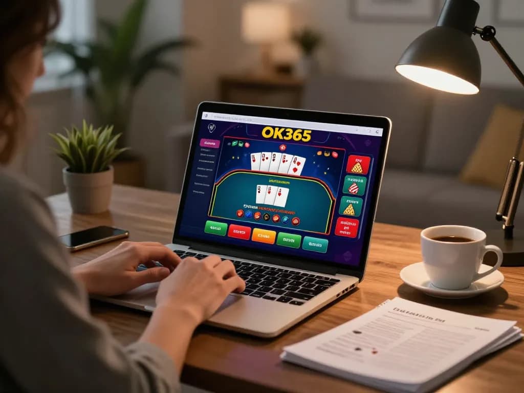 Experience engaging online poker gameplay with OK365 in a stylish home setting