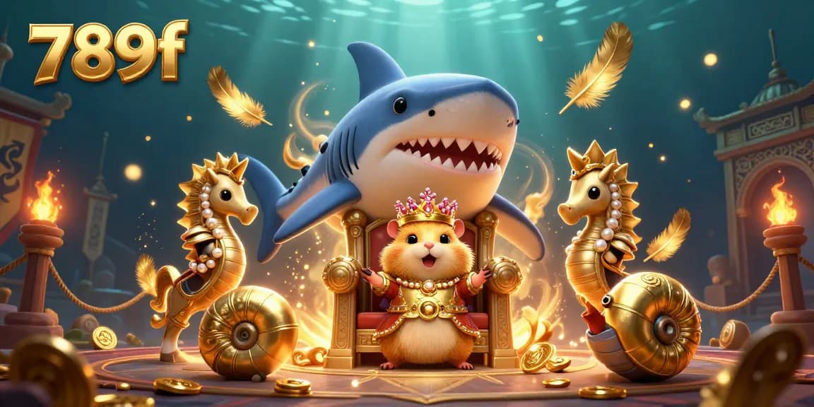 Join the 789f golden hamster king in a lively underwater casino scene with thrilling action.
