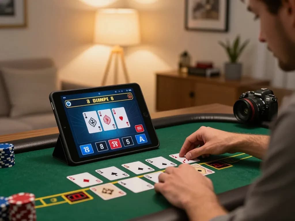 79KING player focused on blackjack strategy in a cozy home gaming setup