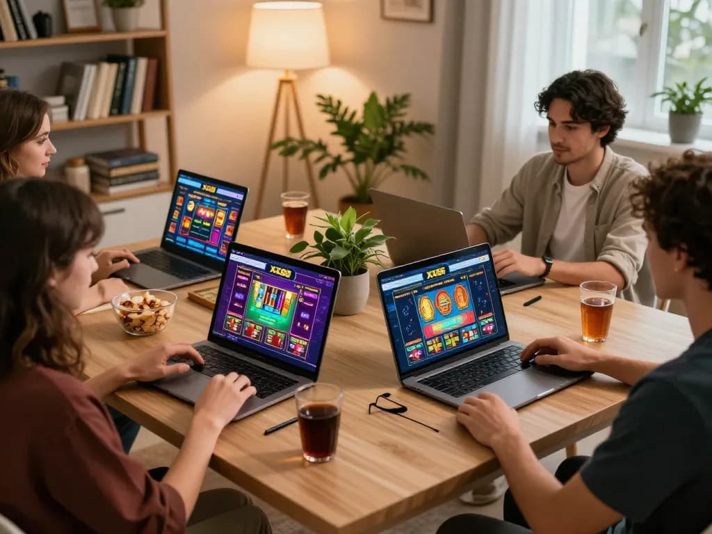 Players enjoying strategic online gaming on XX88 platform from a cozy home setting