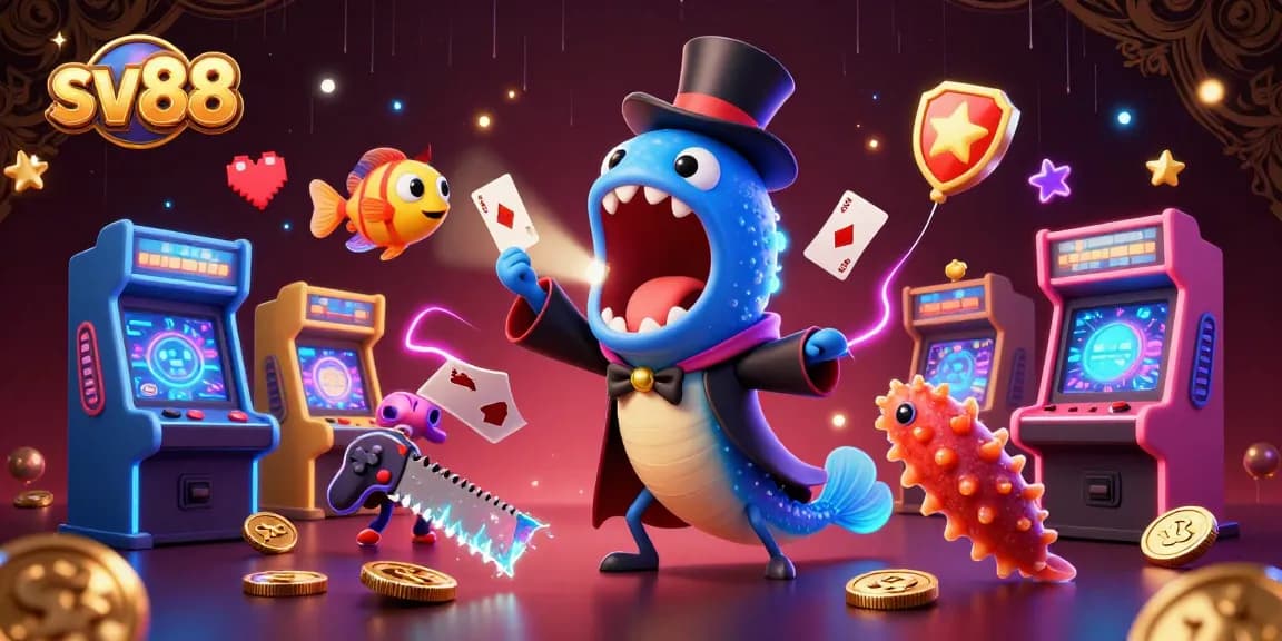 Engage in thrilling games at sv88, featuring vibrant 3D graphics, card tricks, and arcade elements.