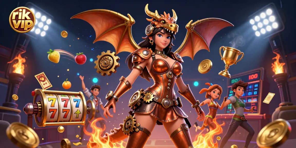 Spin the reels at rik vip for thrilling jackpot wins in this vibrant casino scene.