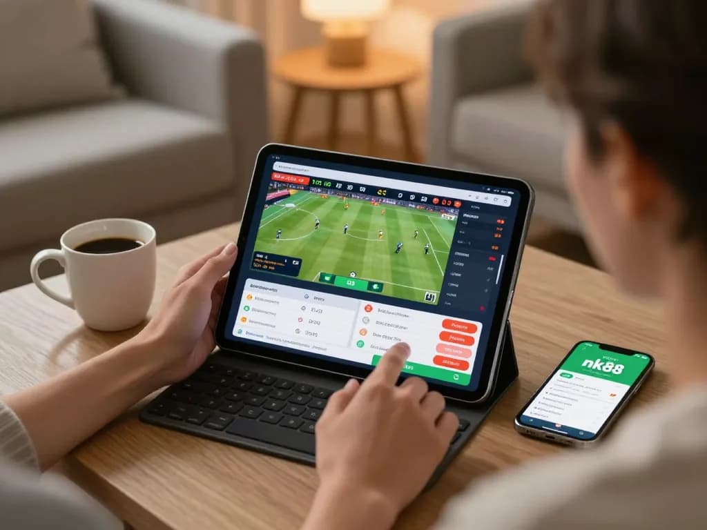 Placing strategic bets on nk88 sports app in a cozy home environment