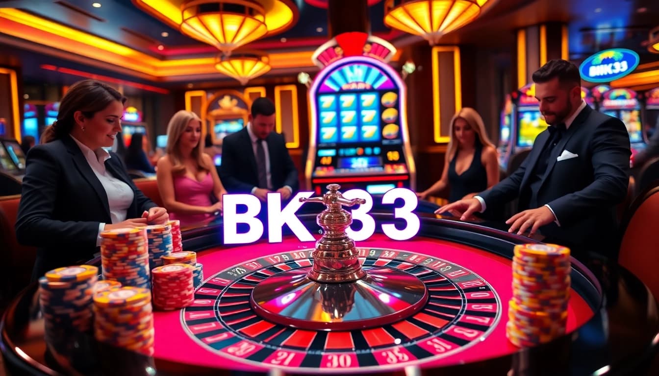 Experience the thrill of BK33 on a vibrant casino roulette table with exciting gameplay.