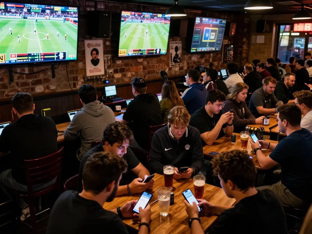 Bet on exciting sports events live with 555WIN in vibrant sports bar atmosphere.