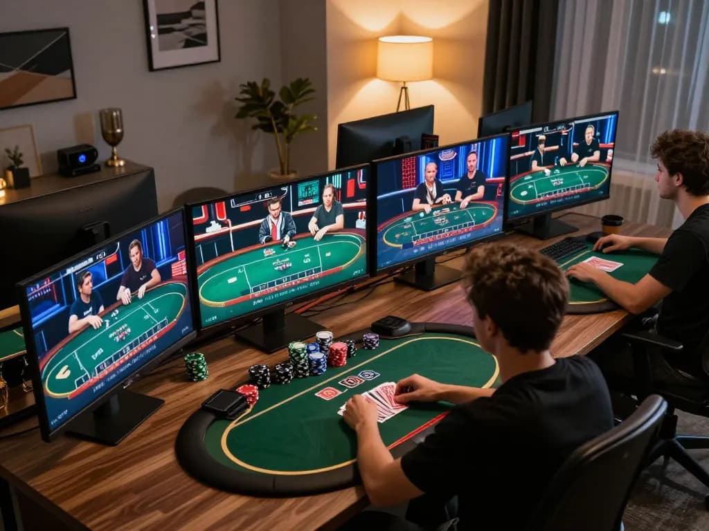 rikvip user engaging with live dealer games online at a well-equipped gaming setup