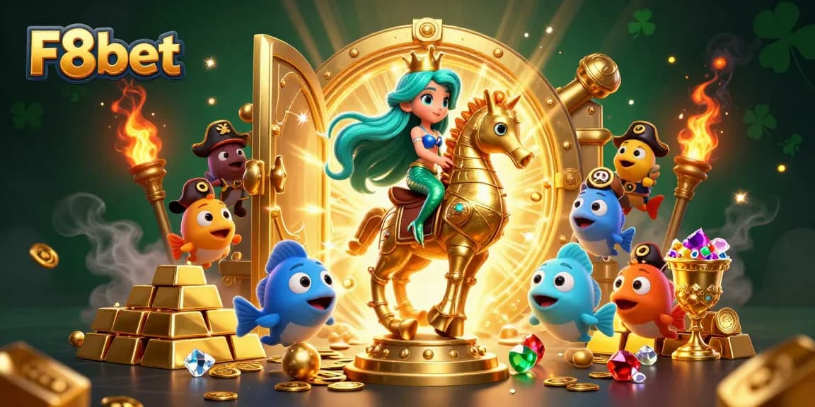 Join F8bet's thrilling world of excitement with a dazzling underwater scene featuring a mermaid princess.